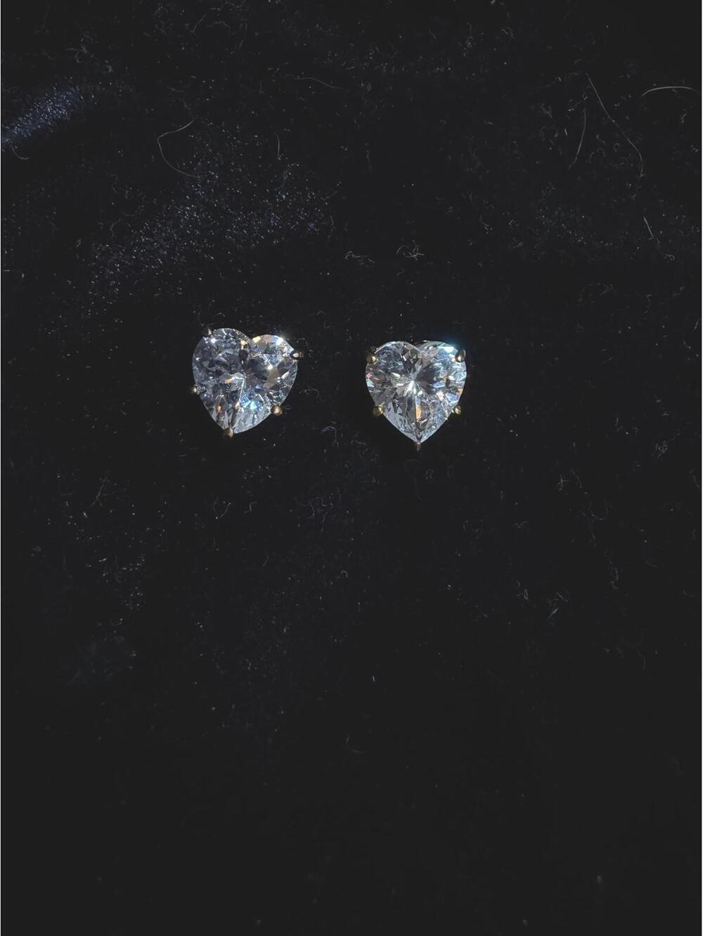 Sparkling Heart-Shaped Sparkly Stud Earrings